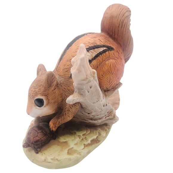 Vtg Homco Woodland Friends Chipmunk & Turtle Ceramic Hand Painted Figurine 8882 - Picture 3 of 11